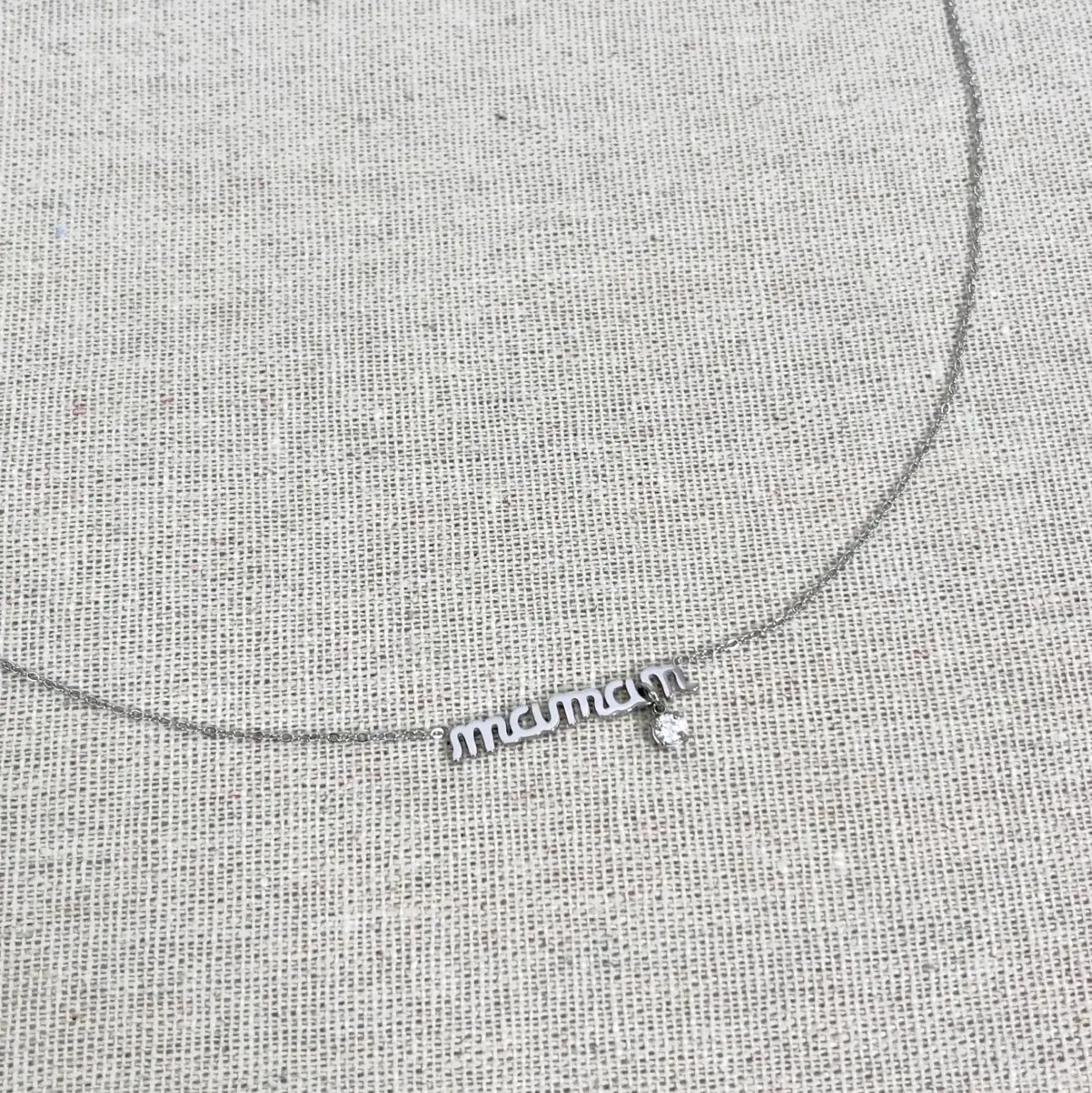 Collier Maman Chérie – acier doré ou argenté - Harmony & Senteur