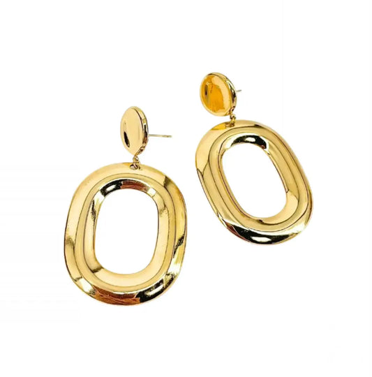 Boucles d'oreilles Sola – dorées, ovale texturé Harmony & Senteur