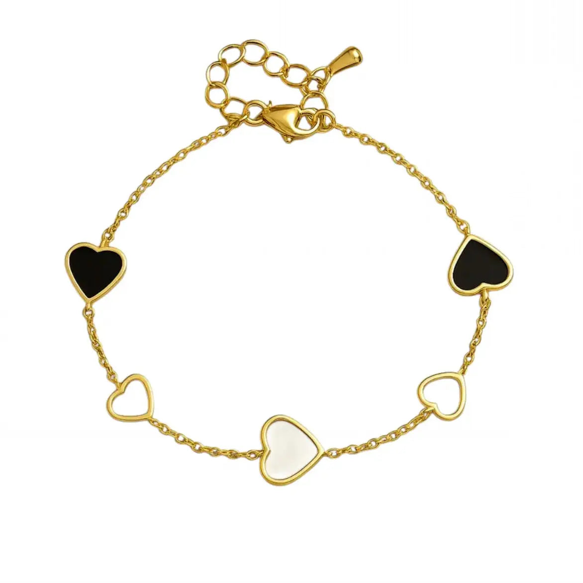 Bracelet Cœur – noir & nacre Harmony & Senteur
