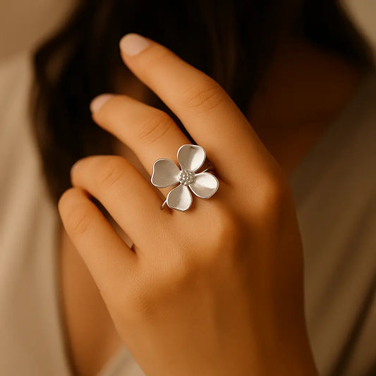 Bague Mila Fleur Argentée - Harmony & Senteur