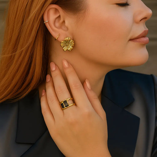 Boucles d'oreilles Aline-dorées Harmony & Senteur