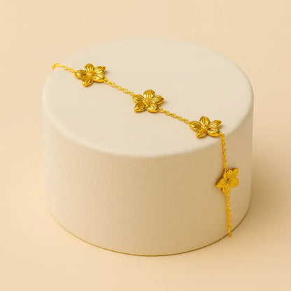 Bracelet Aline fleurs , doré en acier inoxydable -Harmony & Senteur