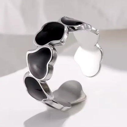 Bague Coeur- blanche ou noire nacre - Harmony & Senteur