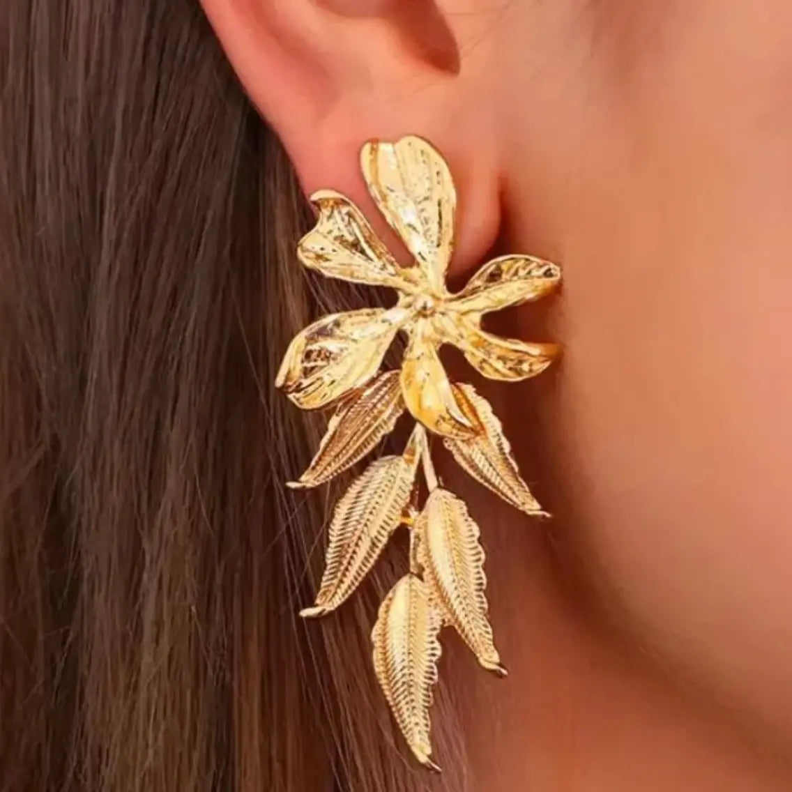 Boucles d'oreilles Feuillage-dorée Harmony & Senteur