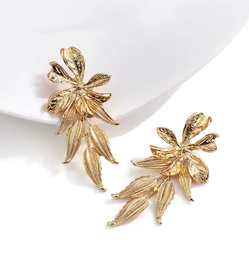 Boucles d'oreilles Feuillage-dorée Harmony & Senteur