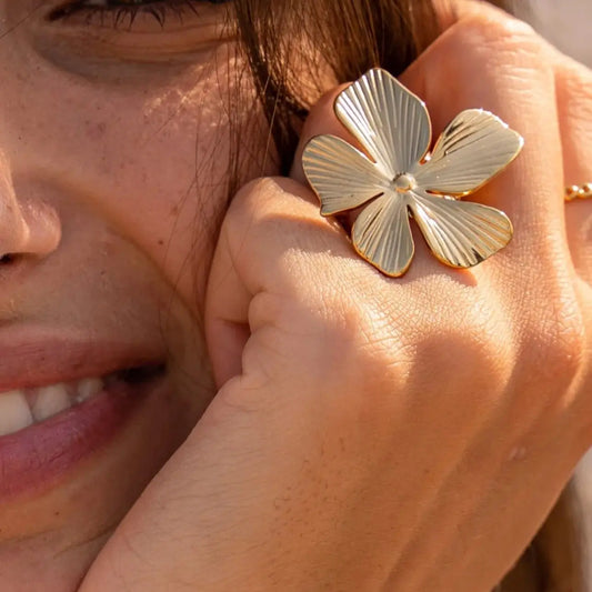 Bague Fleur dorée Impériale - Harmony & Senteur