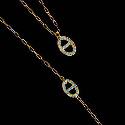 Bracelet Olympe – doré, perles bleues Harmony & Senteur