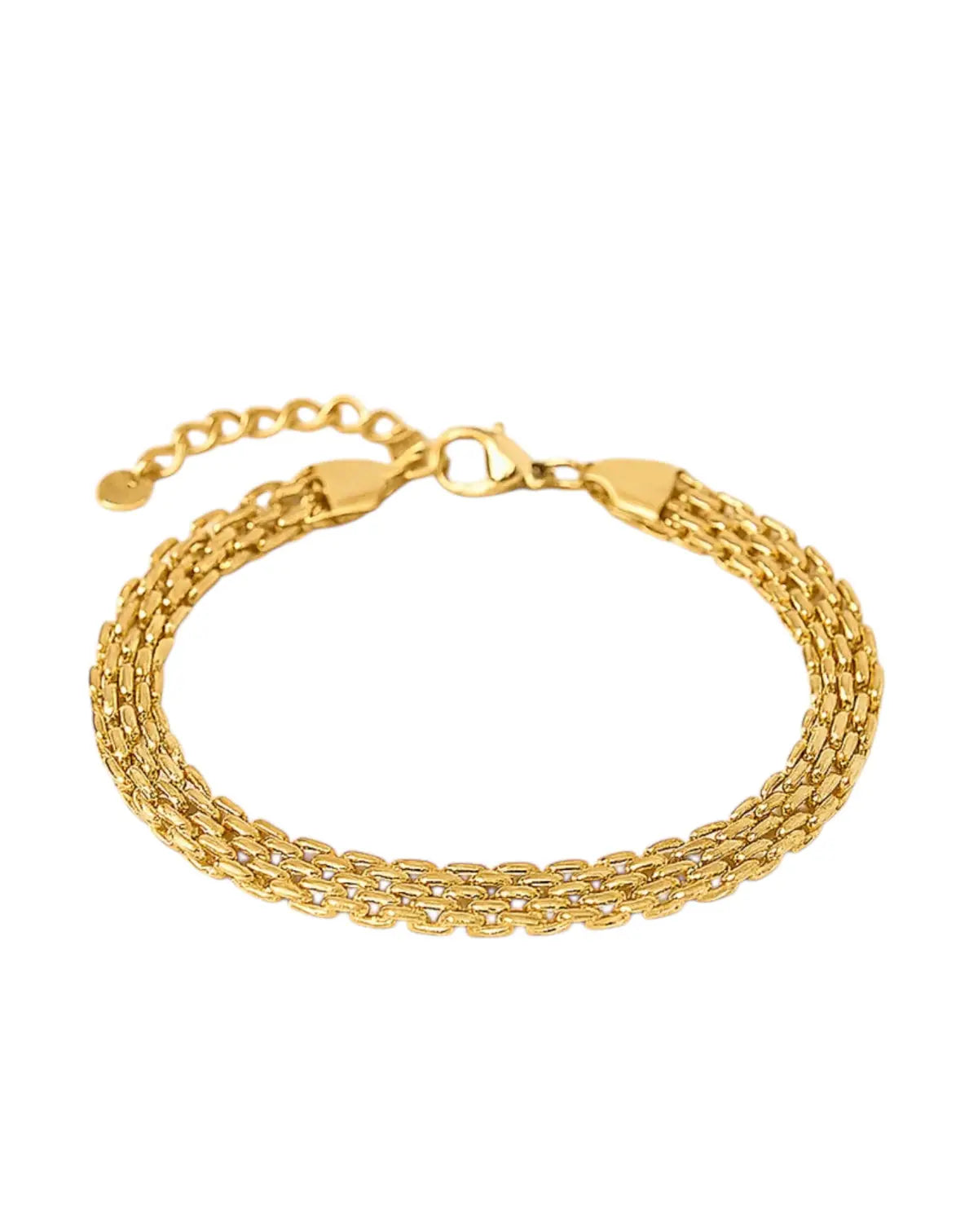 Bracelet doré Iséa – Chaîne tressée  en acier inoxydable Harmony & Senteur