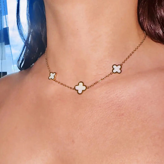 Collier Trèfle Éclat-Court (40-46cm) Harmony & Senteur