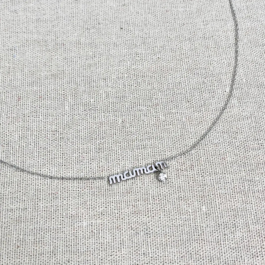 Collier Maman Chérie – acier doré ou argenté - Harmony & Senteur