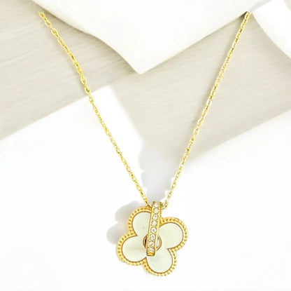 Collier Trèfle Éclat – doré, nacre - Harmony & Senteur