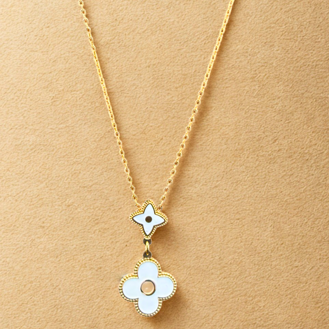 Collier trèfle Jade