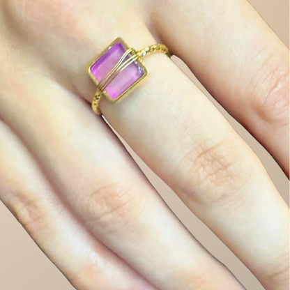 Bague Alana -Quartz rose