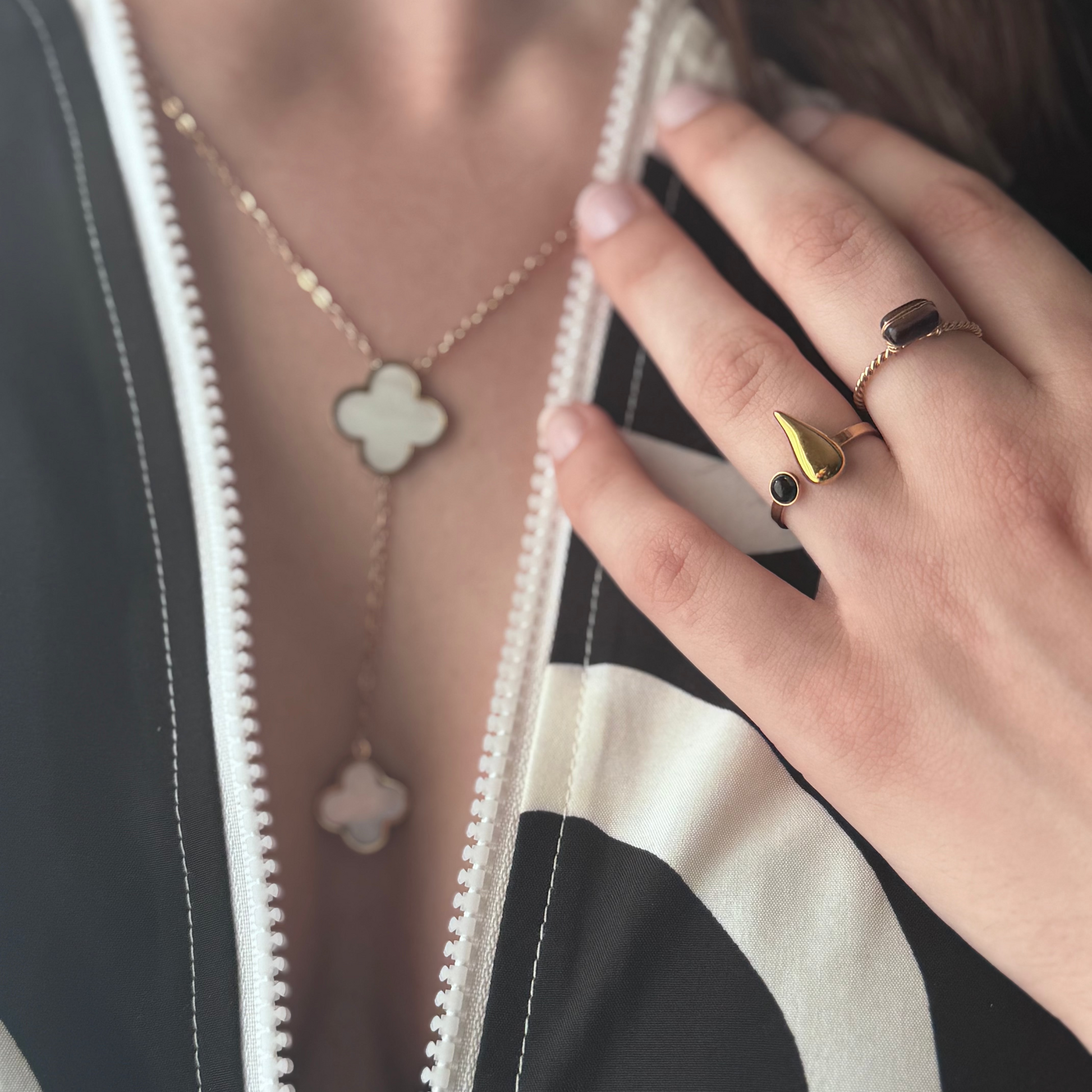 Bague Naïa-pierre noire - Harmony & Senteur