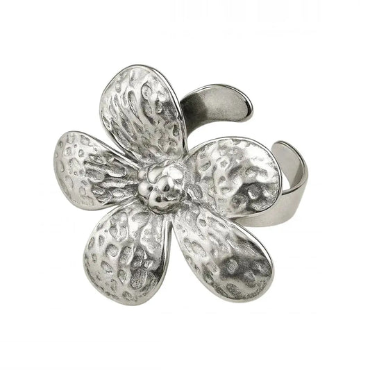 Bague Fleur Jade- argentée ou dorée Harmony & Senteur